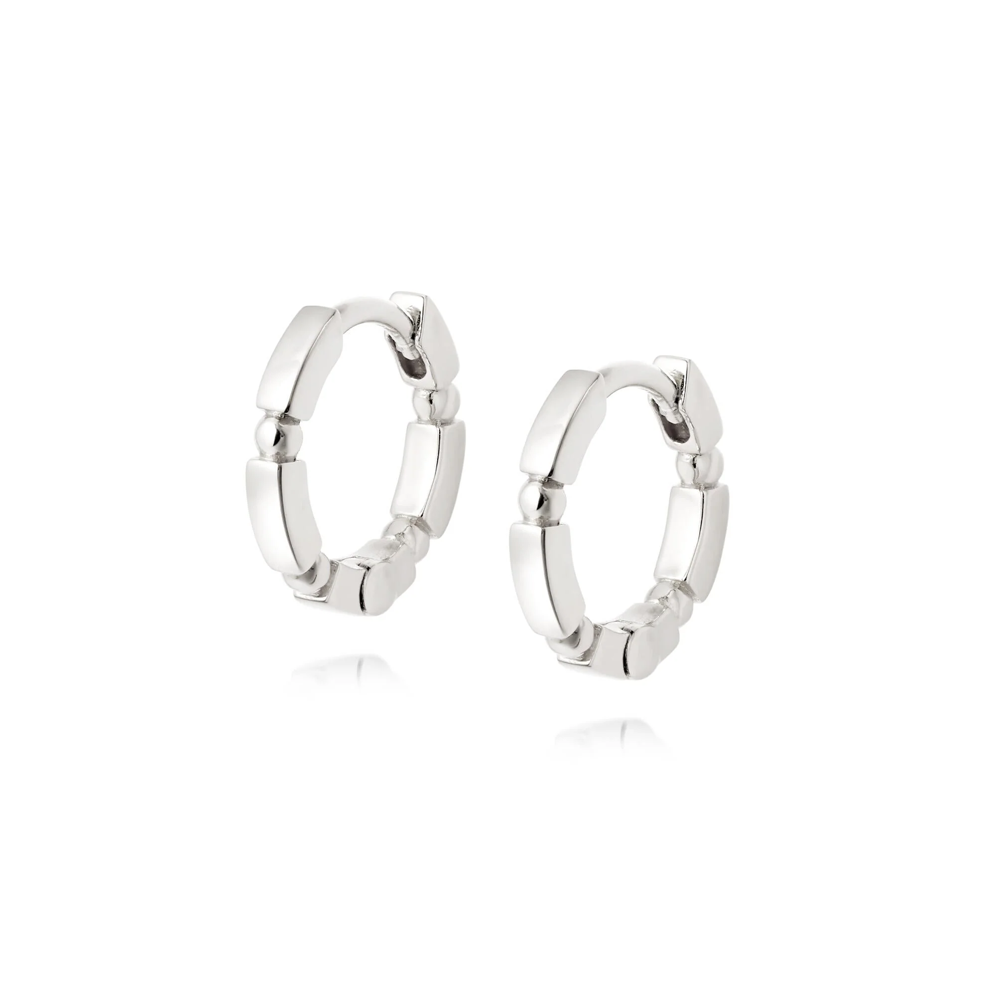 Daisy London Sterling Silver Stacked Huggie Hoops