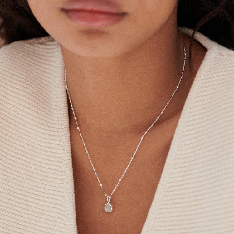 Daisy London Sterling Silver Moonstone Healing Stones Necklace - Image 4