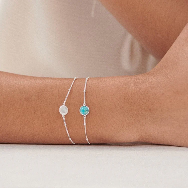 Daisy London Sterling Silver Turquoise Healing Stone Bracelet - Image 2