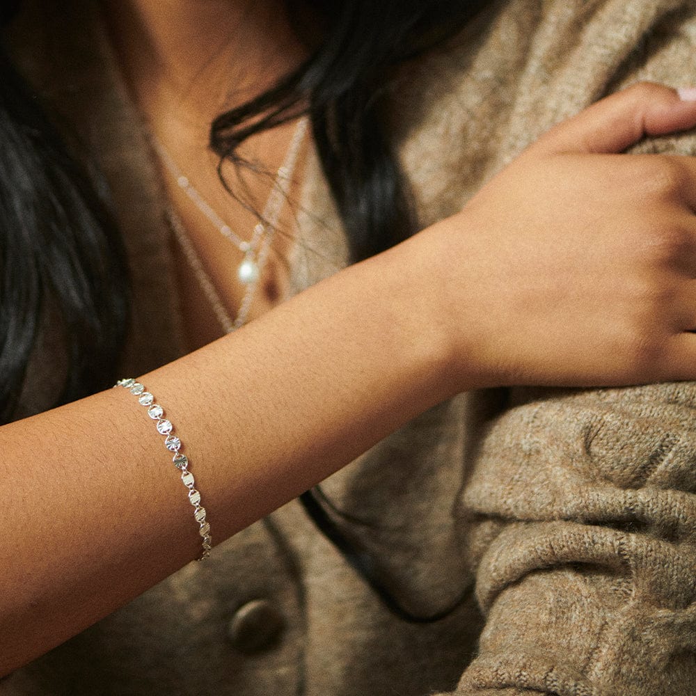 Daisy London Sterling Silver Treasures Sunburst Chain Bracelet - Image 3