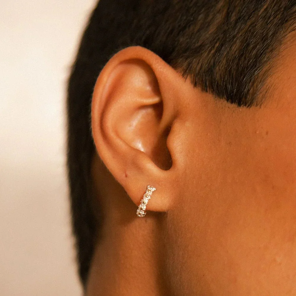 Daisy London Sterling Silver 10mm Daisy Iota Hoop Earrings - Image 3