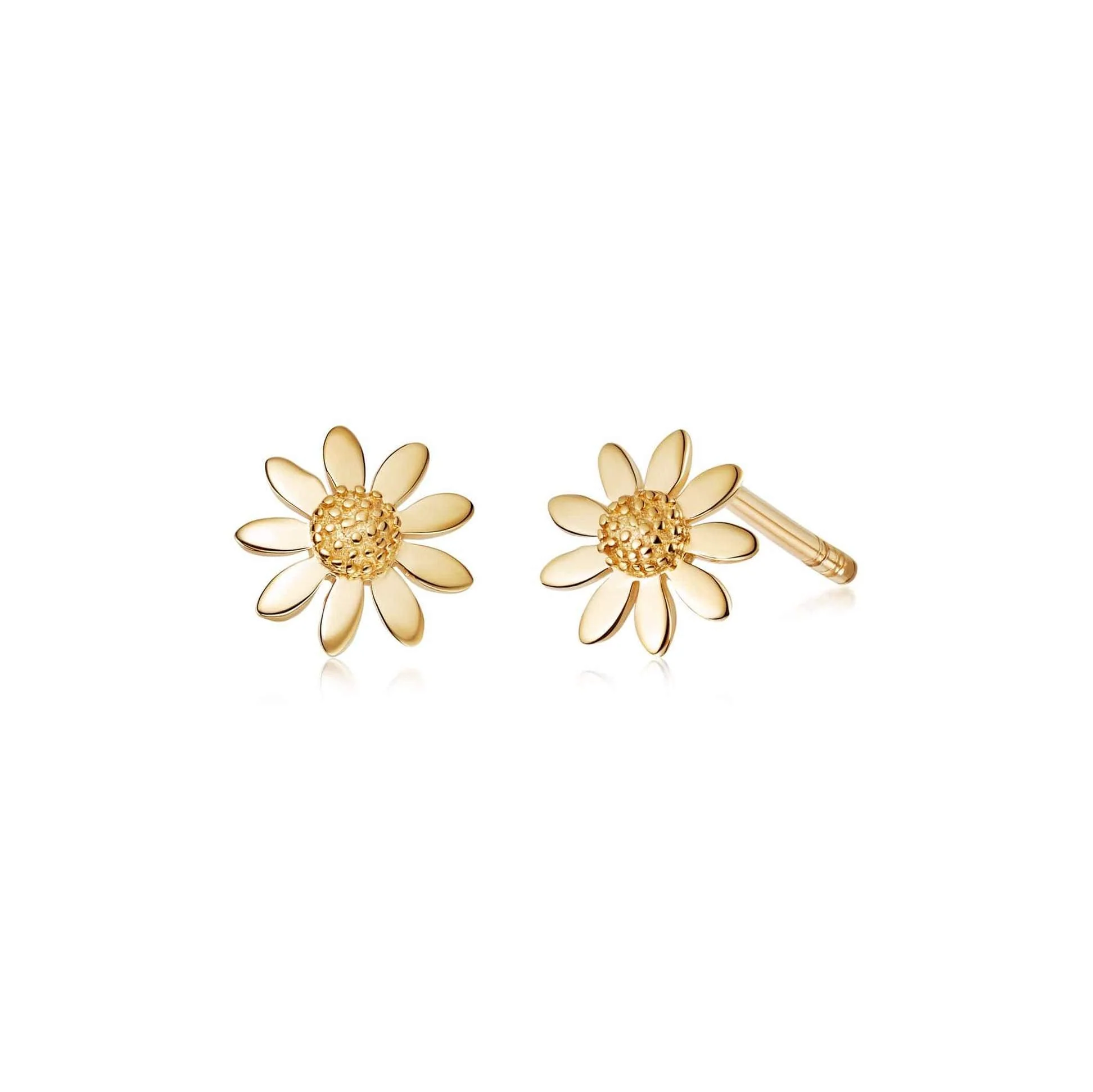 Daisy London 18ct Gold Plate Marguerite Daisy Stud Earrings - Image 2