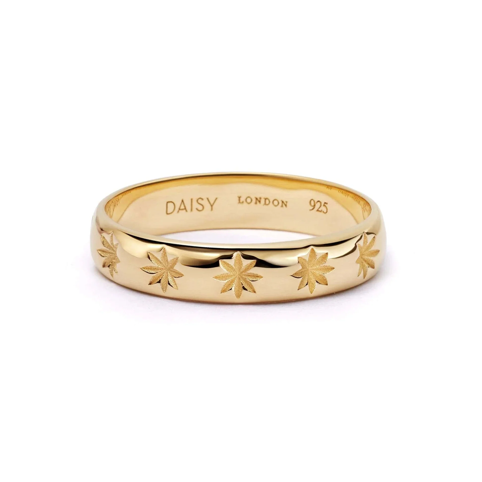 Daisy Star Engraved Stacking Ring - Image 2