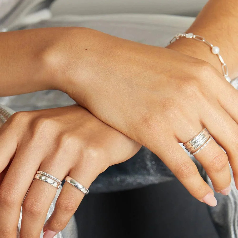 Daisy Star Engraved Stacking Ring - Image 3