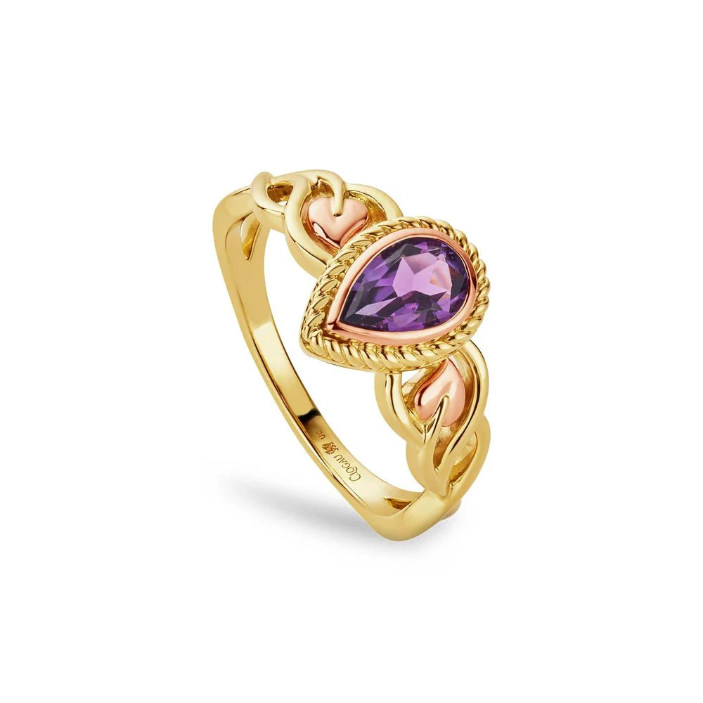 Clogau Delphinium Solid Gold and Amethyst Ring