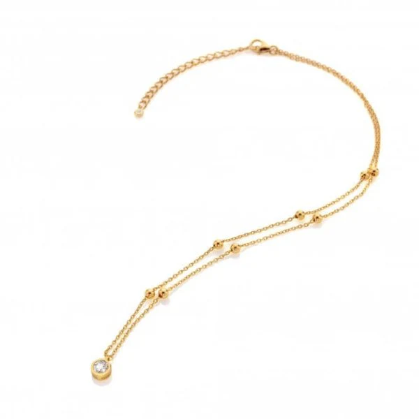 Hot Diamonds x Gemstones Gold
Silver Droplet Necklace
