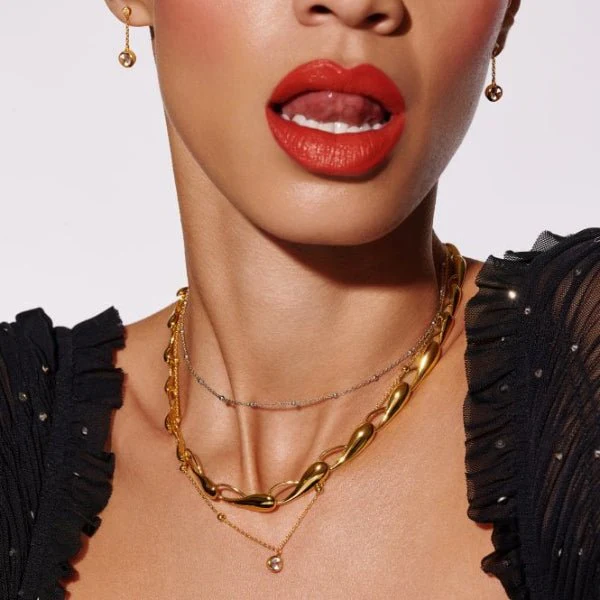 Hot Diamonds x Gemstones Gold
Silver Droplet Necklace - Image 2