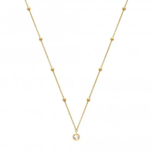 Hot Diamonds x Gemstones Gold
Silver Droplet Necklace - Image 3