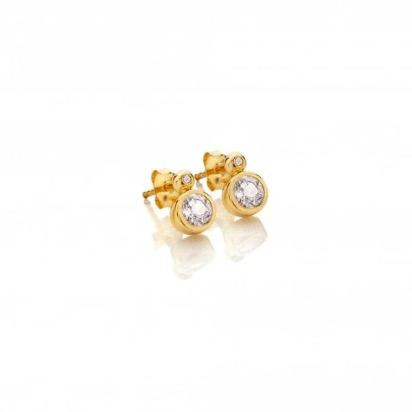 Hot Diamonds x Gemstones Gold
Silver Droplet Stud Earrings - White Topaz