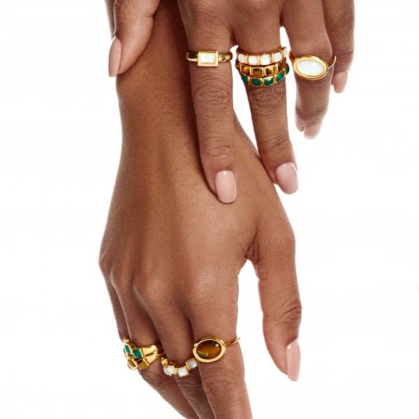 Hot Diamonds x Gemstones Gold
Silver Horizontal Oval Ring - Tigers Eye - Image 2