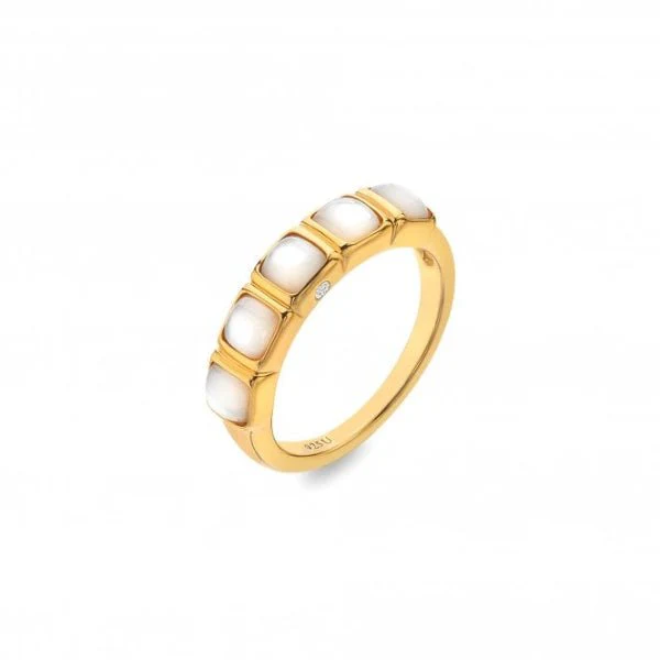 Hot Diamonds x Gemstones Gold
Silver Square RIng - Image 3