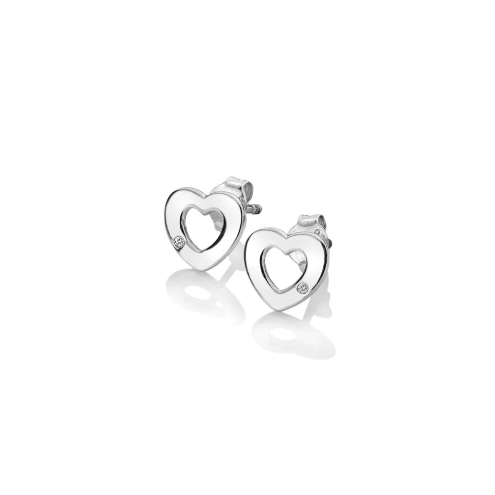 Hot Diamonds Silver Amulets Heart Earrings