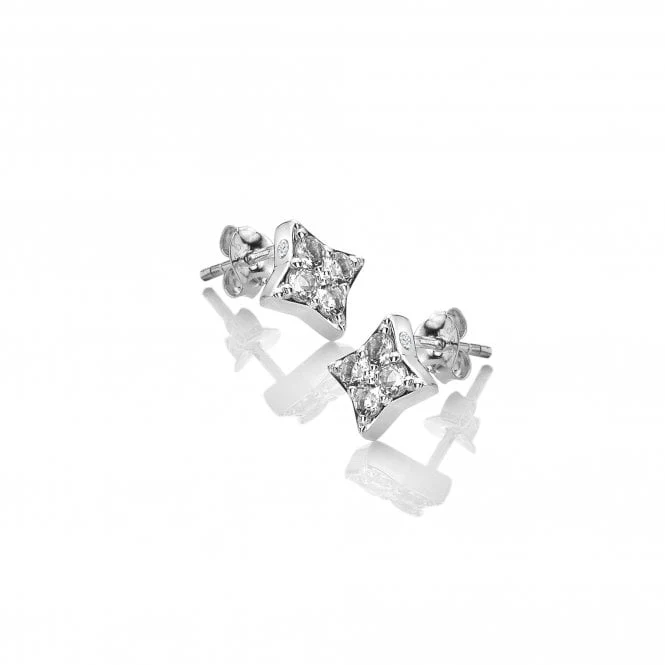 Hot Diamonds Silver Squared Triangle Earrings - Image 2