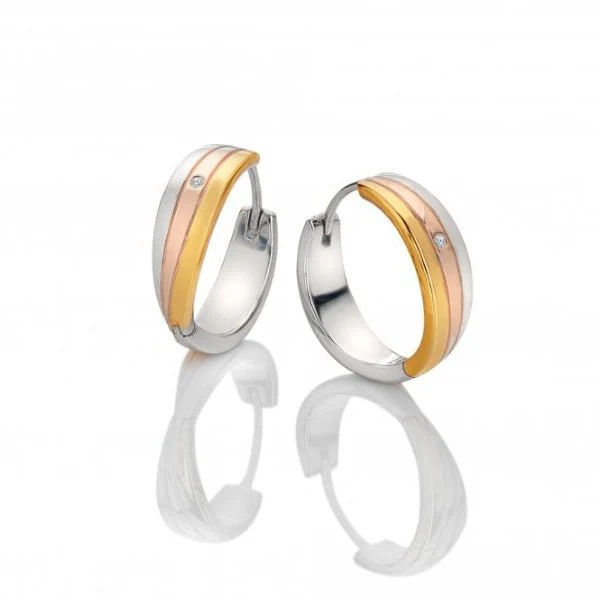 Hot Diamonds Gold
Silver Trio Hoop Earrings - Tri-colour