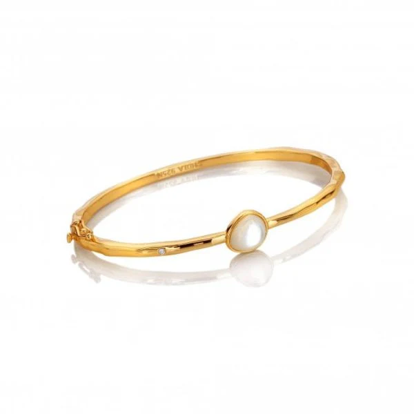 Hot Diamonds Gold 
 Silver X GE Calm Bangle Bracelet - MOP
