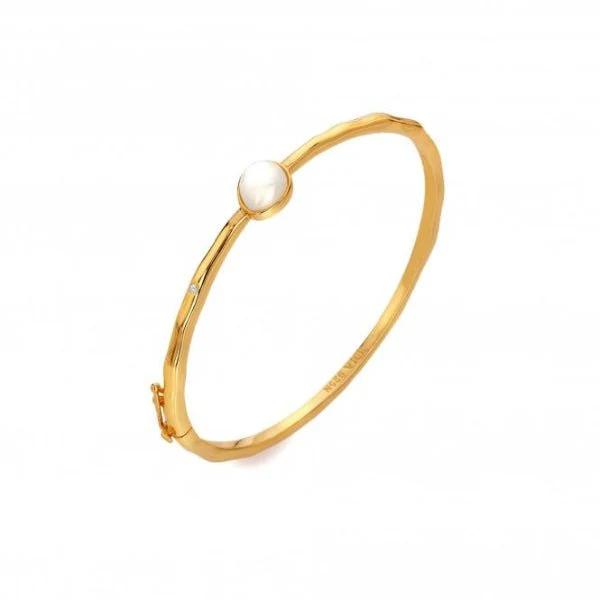 Hot Diamonds Gold 
 Silver X GE Calm Bangle Bracelet - MOP - Image 3