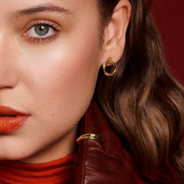 Hot Diamonds Gold Jac Jossa Aura Stud Earrings - Image 2