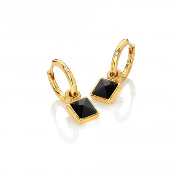 Hot Diamonds Gold Jac Jossa Black Onyx Earrings