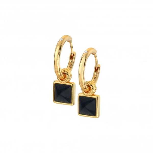 Hot Diamonds Gold Jac Jossa Black Onyx Earrings - Image 3