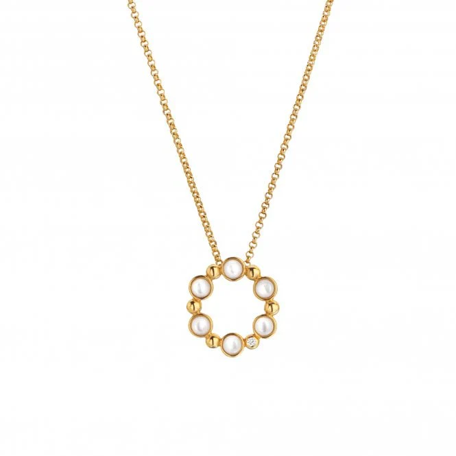Hot Diamonds Gold Jac Jossa Calm Mother of Pearl Circle Pendant