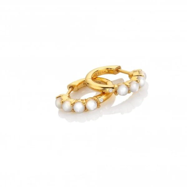 Hot Diamonds Gold Jac Jossa Calm Mother of Pearl Huggies
