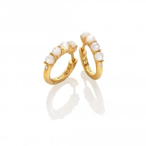 Hot Diamonds Gold Jac Jossa Calm Mother of Pearl Huggies - Image 3