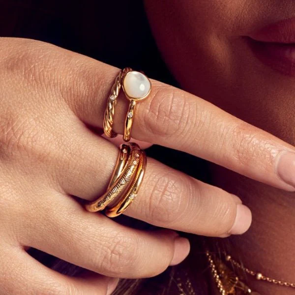 Hot Diamonds Gold Jac Jossa Calm Mother of Pearl Ring - Image 2