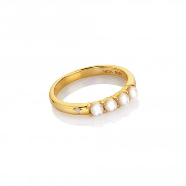 Hot Diamonds Gold Jac Jossa Calm Mother of Pearl Ring - DR252