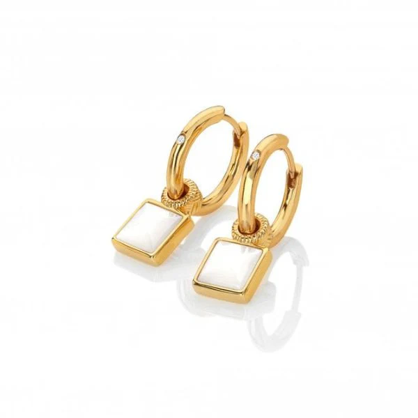 Hot Diamonds Gold Jac Jossa Calm Mother of Pearl Square Earrings