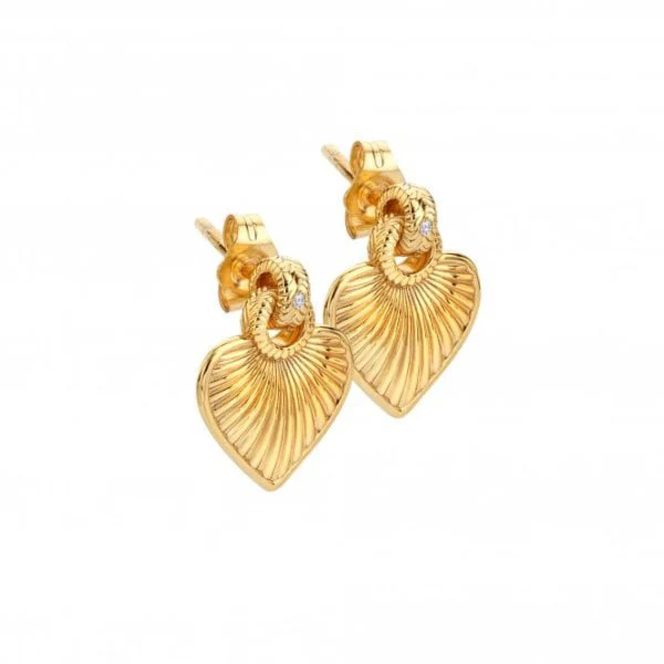 Hot Diamonds Gold Jac Jossa Essence Heart Stud Earrings