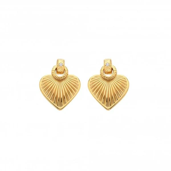 Hot Diamonds Gold Jac Jossa Essence Heart Stud Earrings - Image 3