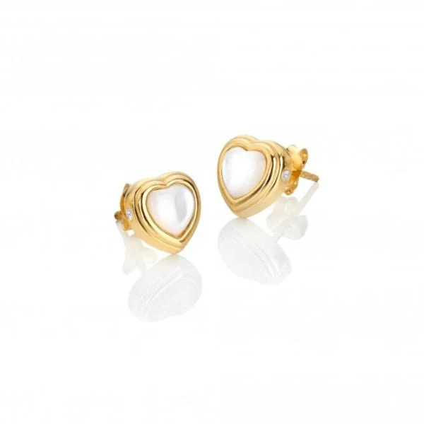 Hot Diamonds Gold Jac Jossa Heart Stud Earrings - MOP