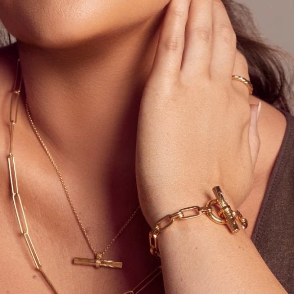 Hot Diamonds Gold Jac Jossa Hope Bar Pendant - Image 2