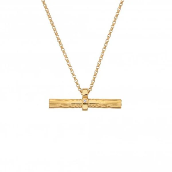 Hot Diamonds Gold Jac Jossa Hope Bar Pendant - Image 3