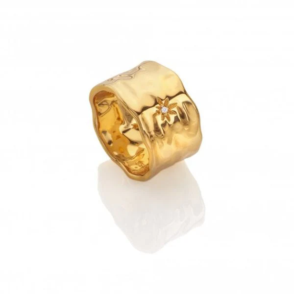Hot Diamonds Gold Jac Jossa Lunar Statement Ring - Image 3