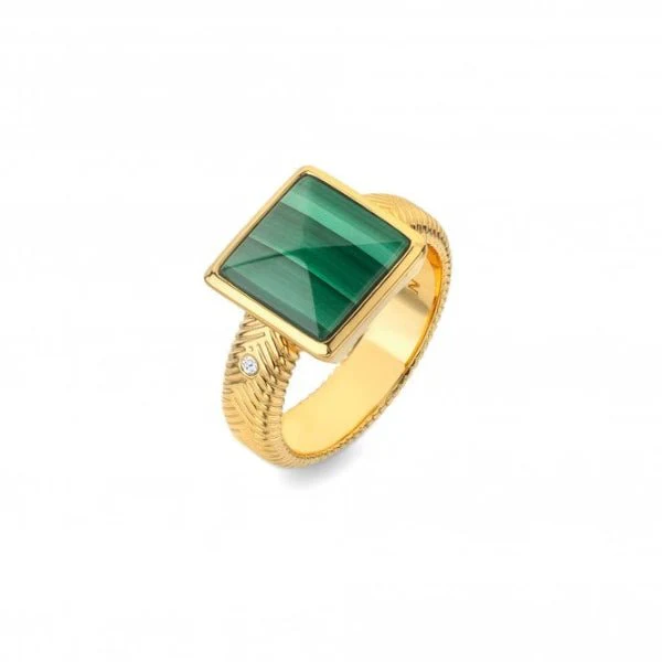 Hot Diamonds Gold Jac Jossa Revive Malachite Ring - Image 3