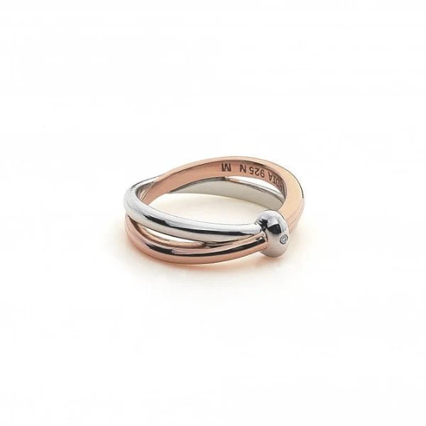 Hot Diamonds 18CT Rose Gold Plate and
Silver Eternity Vermeil Interlocking Ring