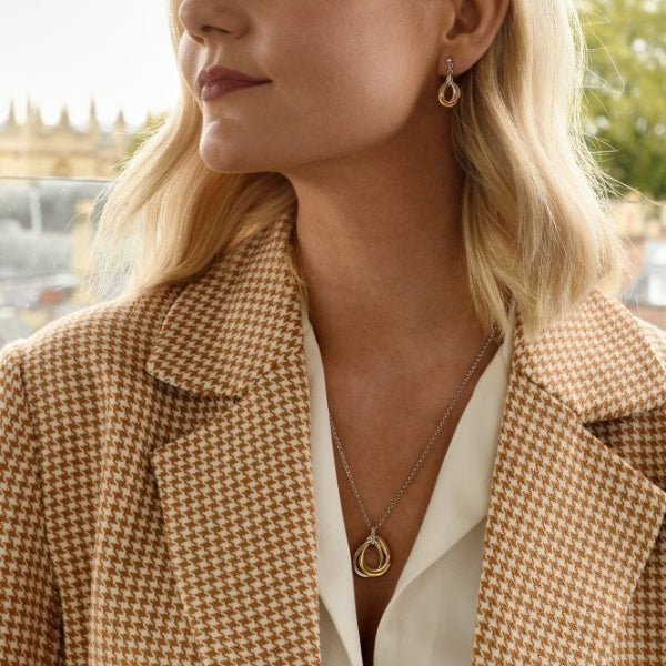Hot Diamonds 18CT Rose Gold Plate and
Silver Trio Teardrop Earrings - Rose and Gold Plate Accents - Image 2