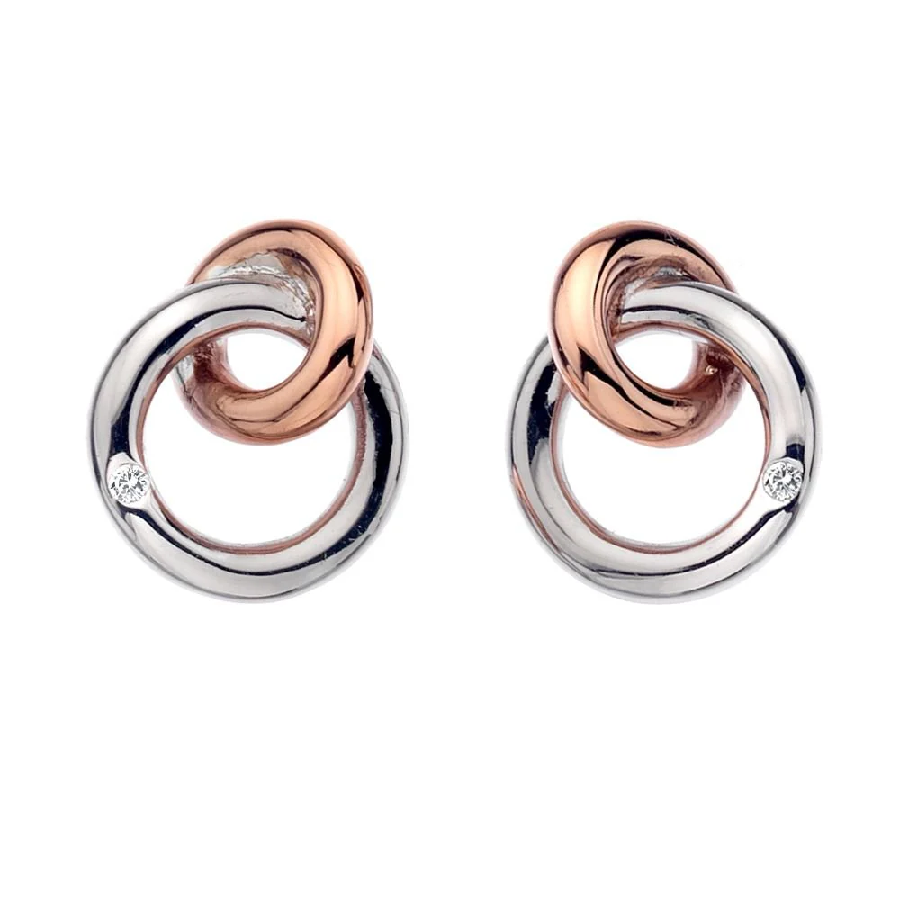 Hot Diamonds Silver Eternal Rose Gold Earrings