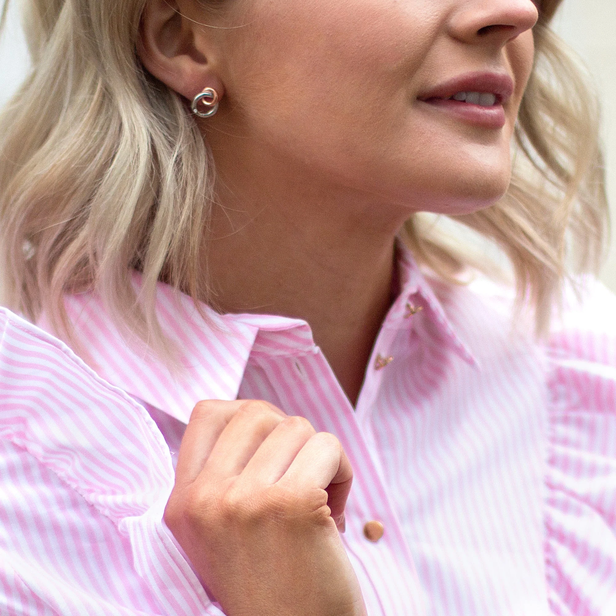 Hot Diamonds Silver Eternal Rose Gold Earrings - Image 3