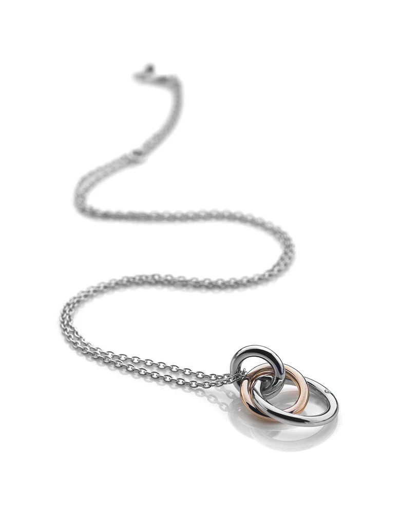 Hot Diamonds Silver Eternal Pendant Necklace With Rose Gold Accents - Image 2