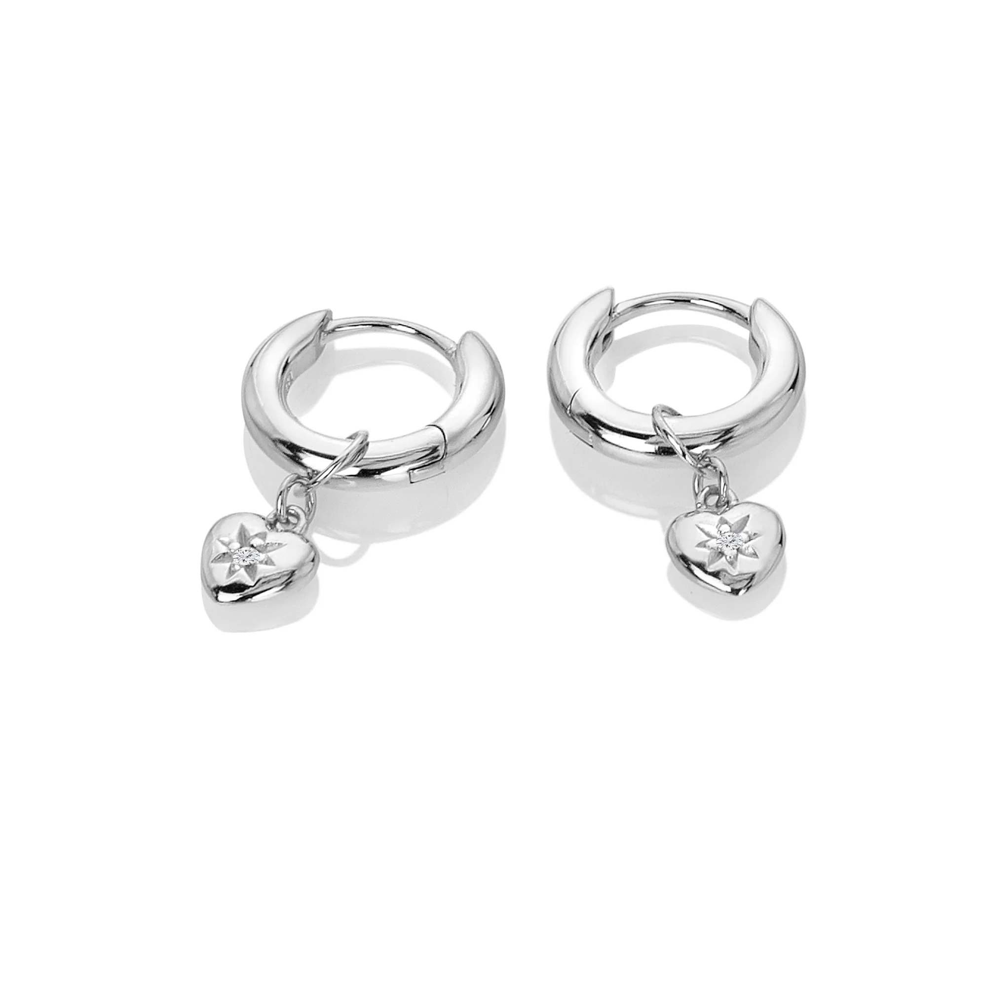 Hot Diamonds Silver Heart Hoop Earrings - Image 2