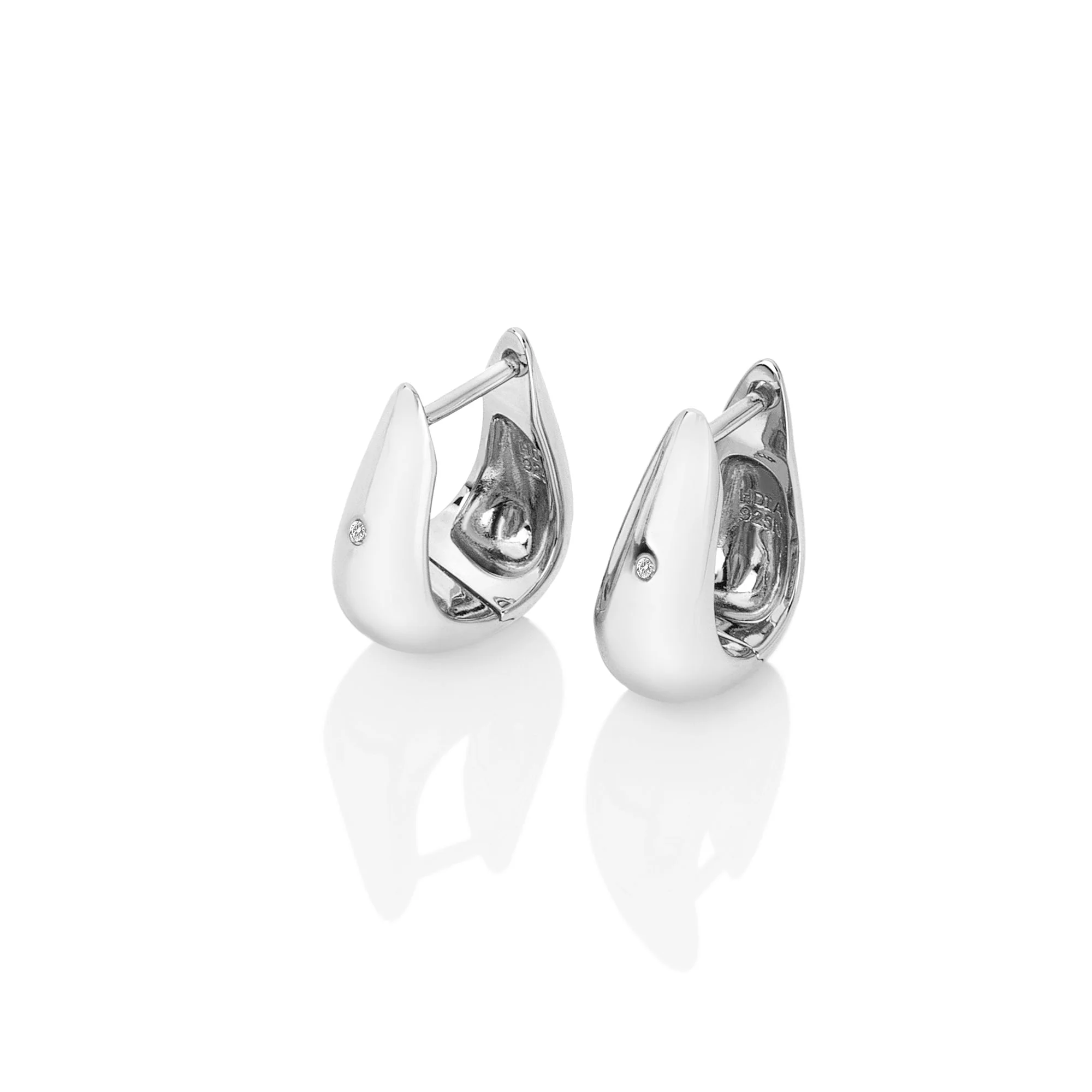 Hot Diamonds Silver Soul Huggie Earrings - Image 2