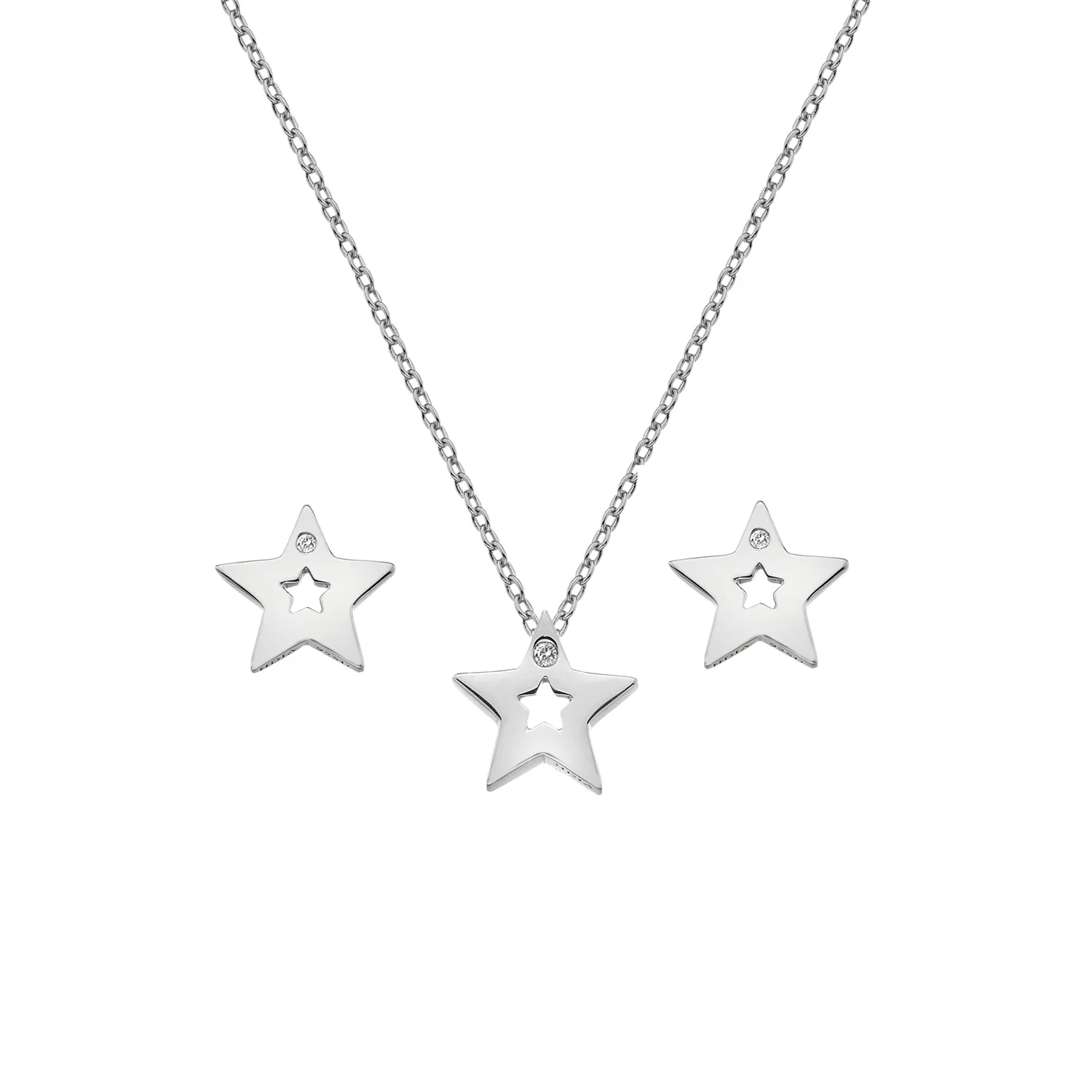 Hot Diamonds Silver Amulets Star Set