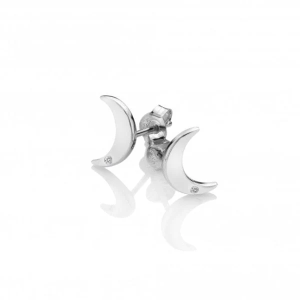 Hot Diamonds 
Silver Diamond Amulet Crescent Earrings - Image 3