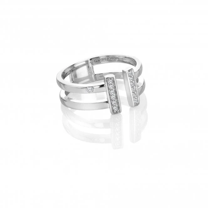 Hot Diamonds Silver Double T Bar Ring - Image 2