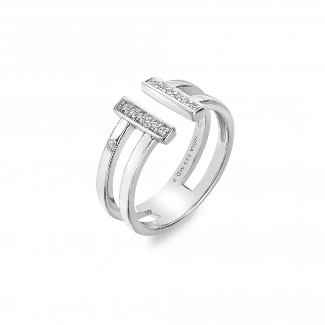 Hot Diamonds Silver Double T Bar Ring - Image 4