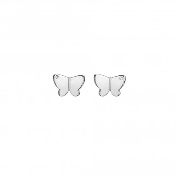 Hot Diamonds 
Silver Flutter Stud Earrings - Image 4