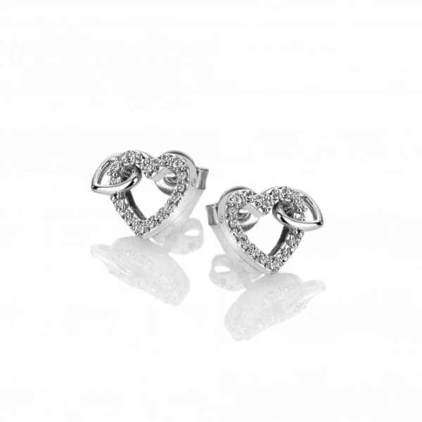 Hot Diamonds 
Silver Togetherness Open Heart Earrings