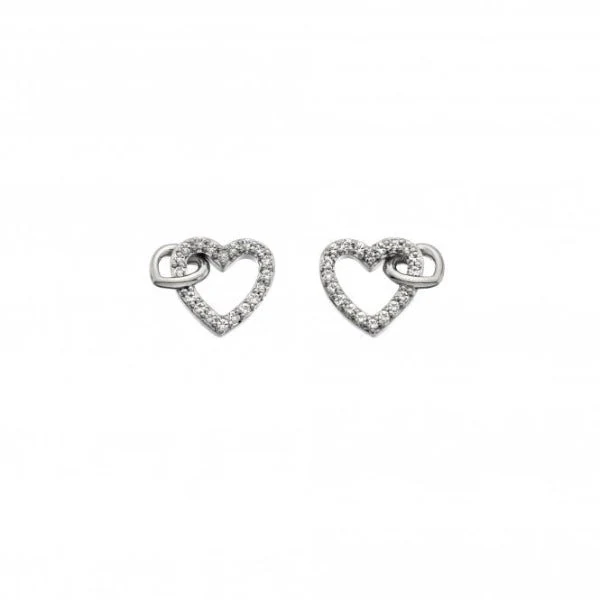 Hot Diamonds 
Silver Togetherness Open Heart Earrings - Image 3